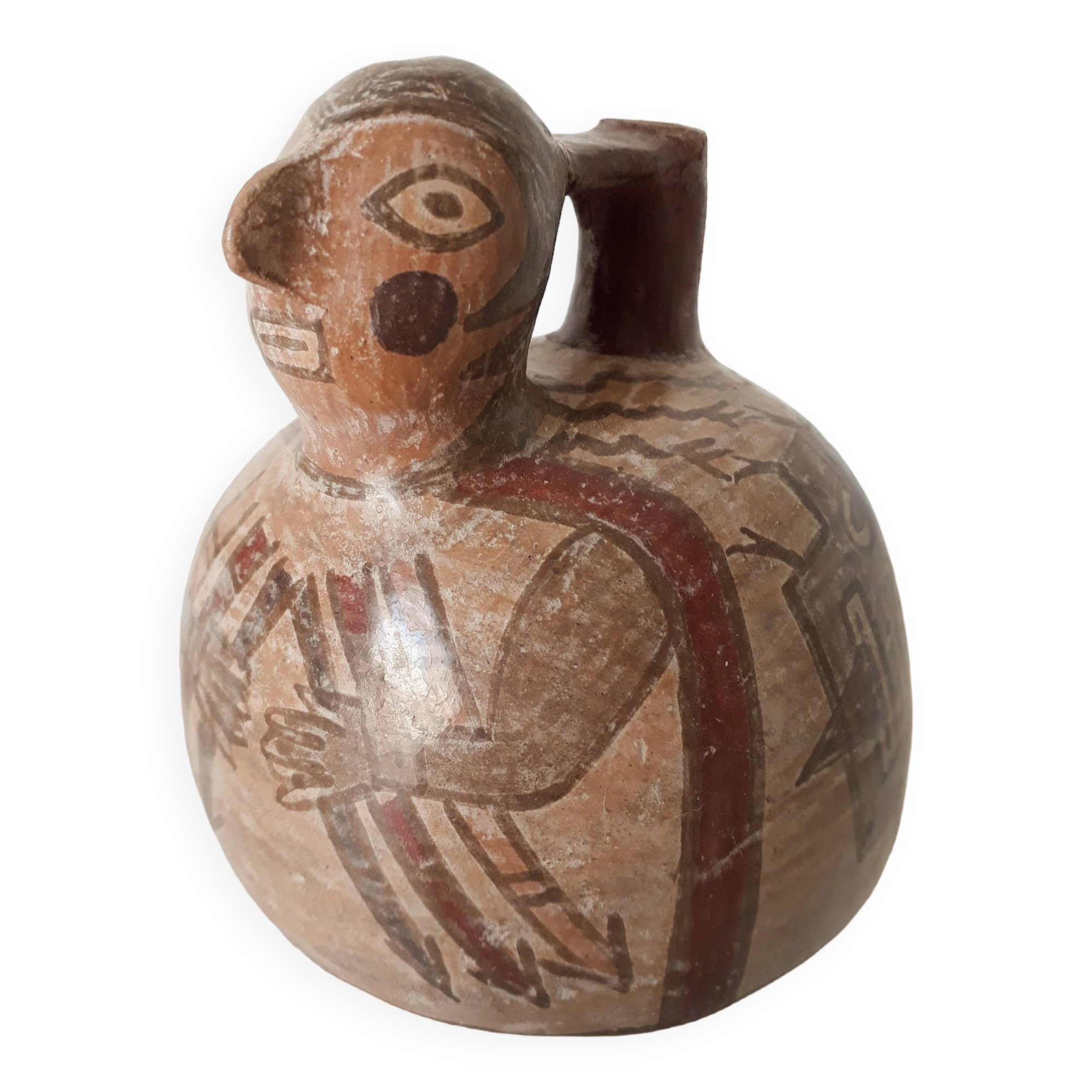 Peruvian stirrup vase with terracotta spout