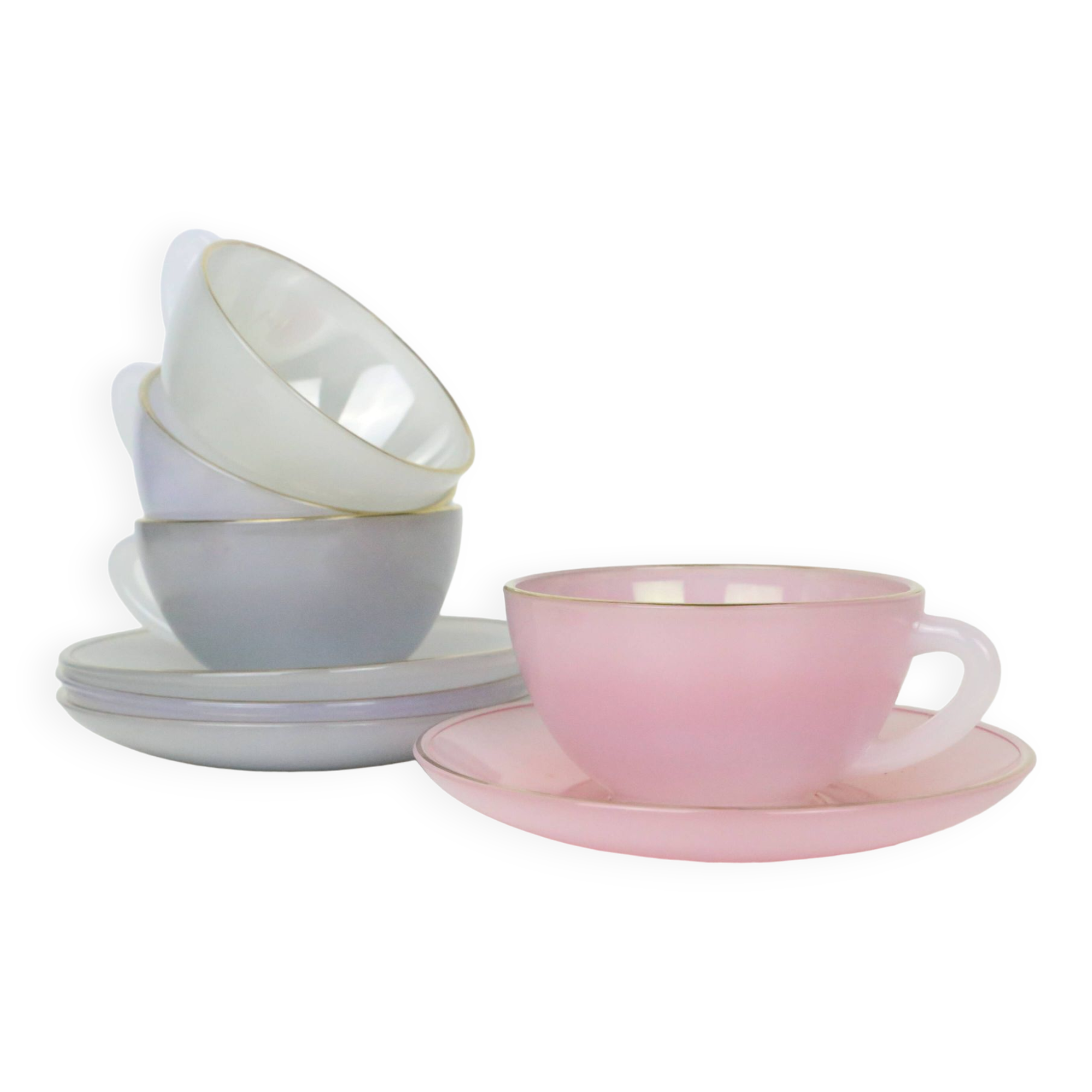 Set De 4 Tasses En Mélamine Granit Gris - 325 Ml, Avec Anses, Pour Camping, Caravane, Maison, Neuf