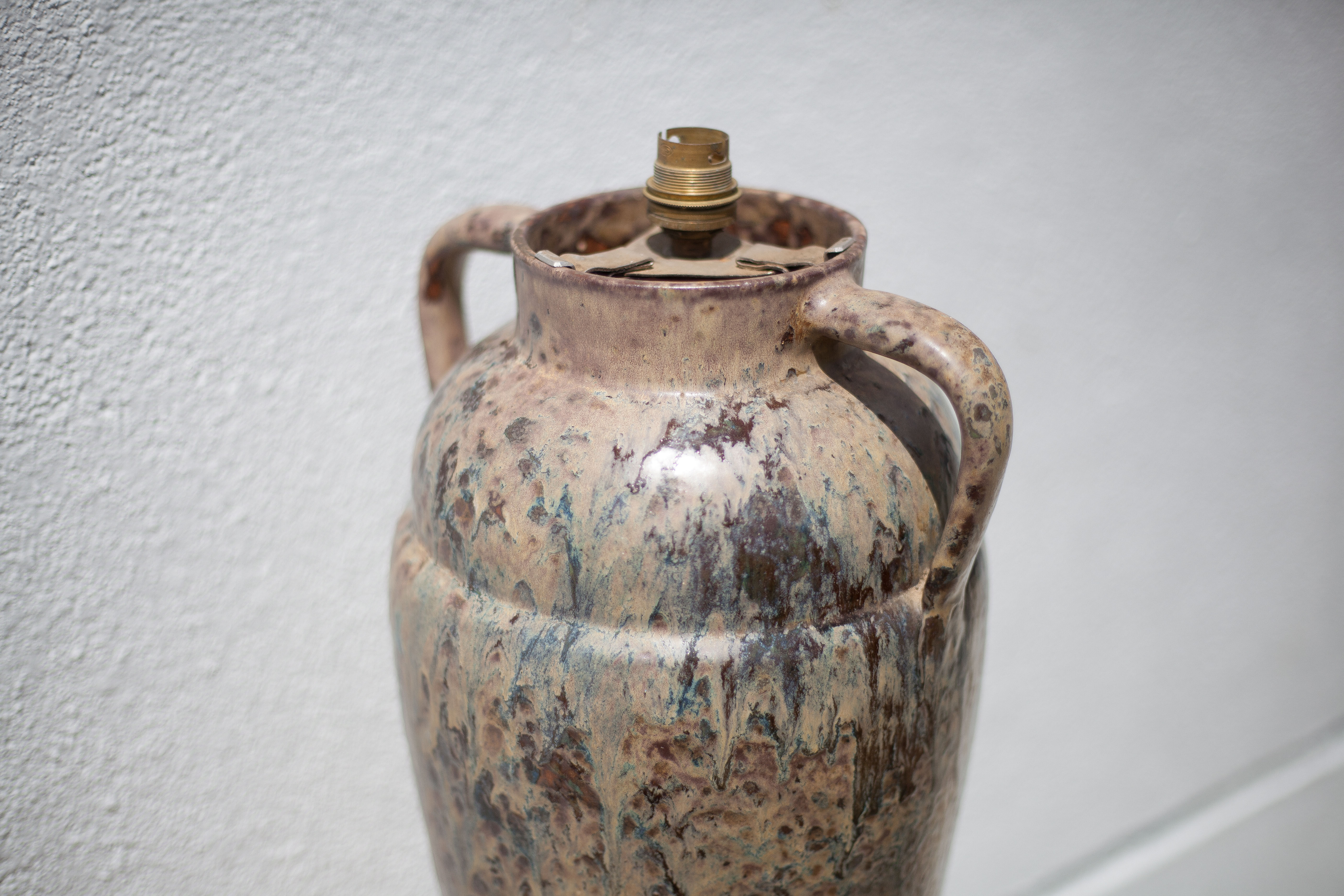 Large vintage lamp stand, lamp foot, ceramic amphora