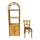 Rattan bookcase shelf