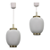 Paire de suspensions en porcelaine Bent Karlby des années 1970 en verre opalin et laiton par Lyfa