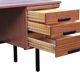 Modernist desk with double drawers in formica and metal, 1960.