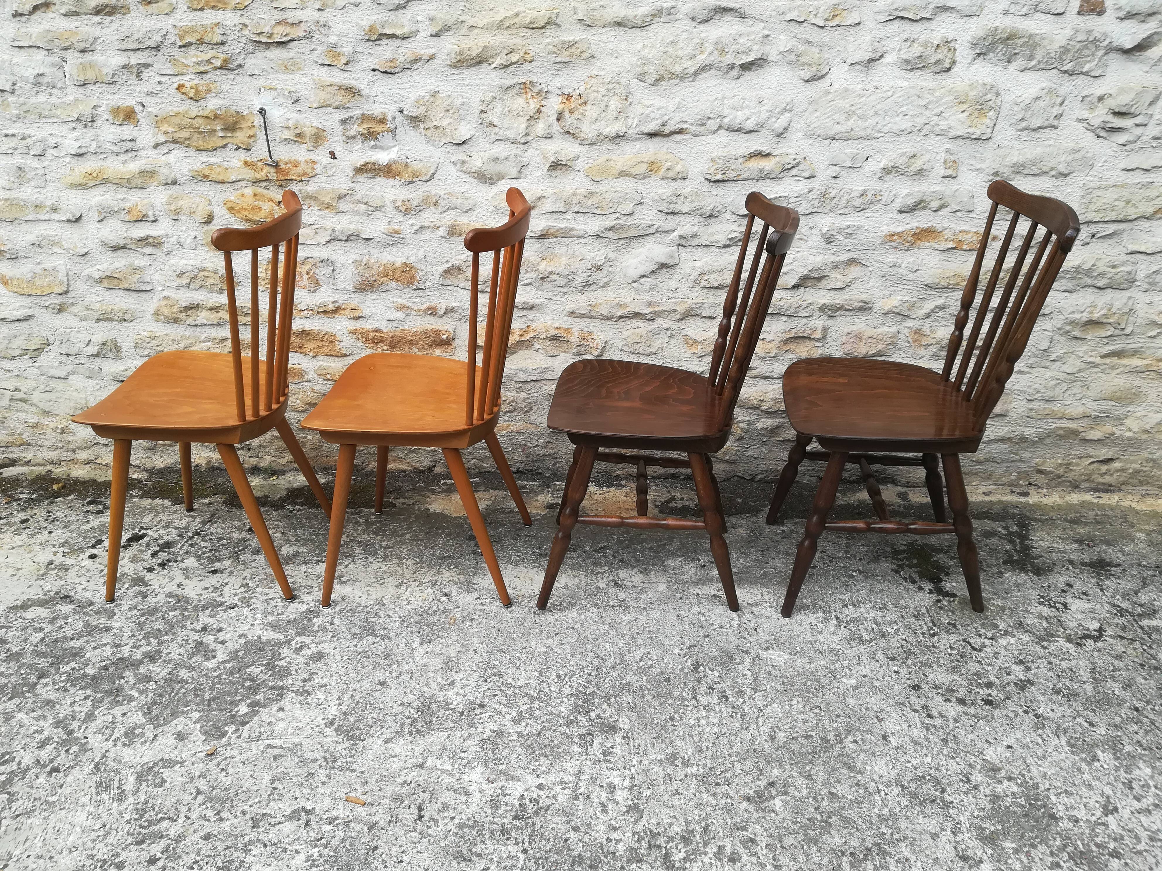 mismatched bistro chairs