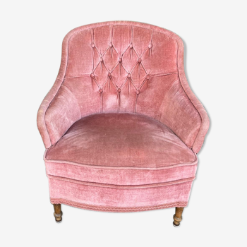 Upholstered velvet armchair