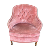 Upholstered velvet armchair