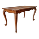 Vintage Chippendale coffee table in beech and rattan, Louis XV style.