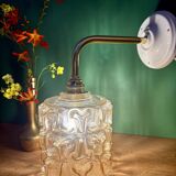 Vintage amber glass globe wall light