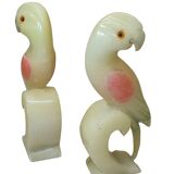 Alabaster Parrot Bookends, 1930s