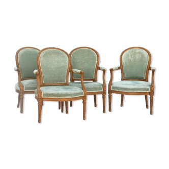 Set de 4 fauteuils de style Louis XVI