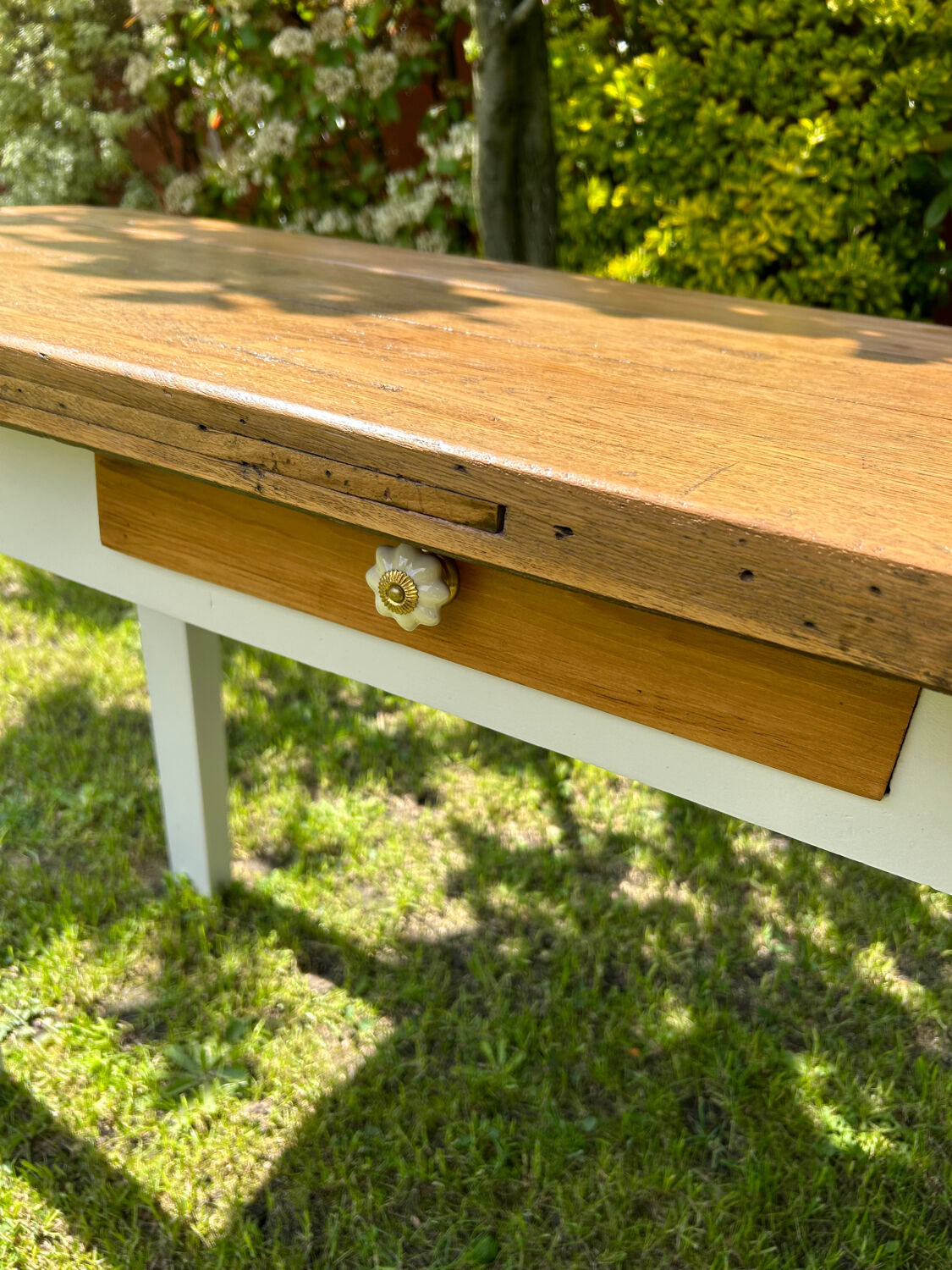 Oak farmhouse table 1 drawer