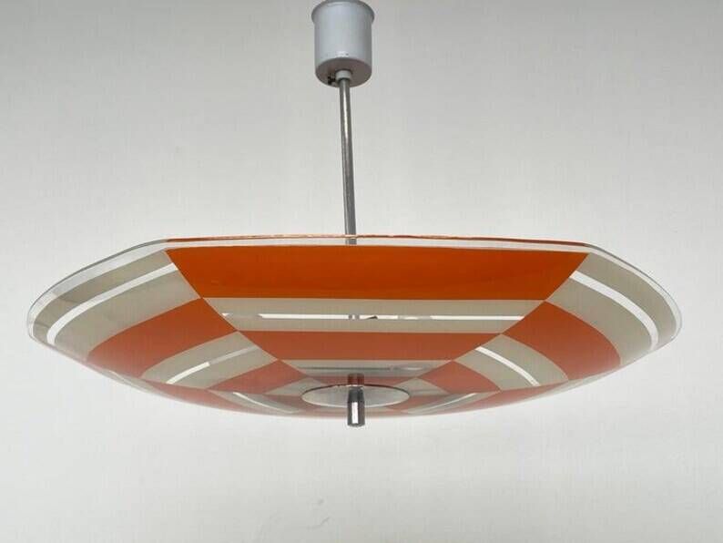 Mid-century design glass pendant by Napako, Czechoslovakia, 1970s.