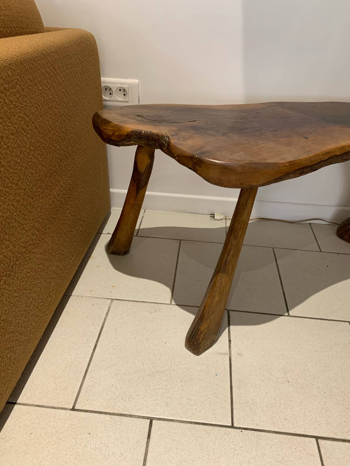 Liseuse Bois Vintage Corde Vallauris circa 1960