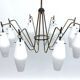Mid-Century Large 8 arms Arredoluce manner chandelier. Italy 1950s