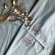 Old harvest tablecloth in linen and cotton tinted in steel blue