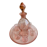 Carafe, 6 glasses and its tray