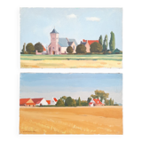 Ensemble de 2 paysage huile sur toile