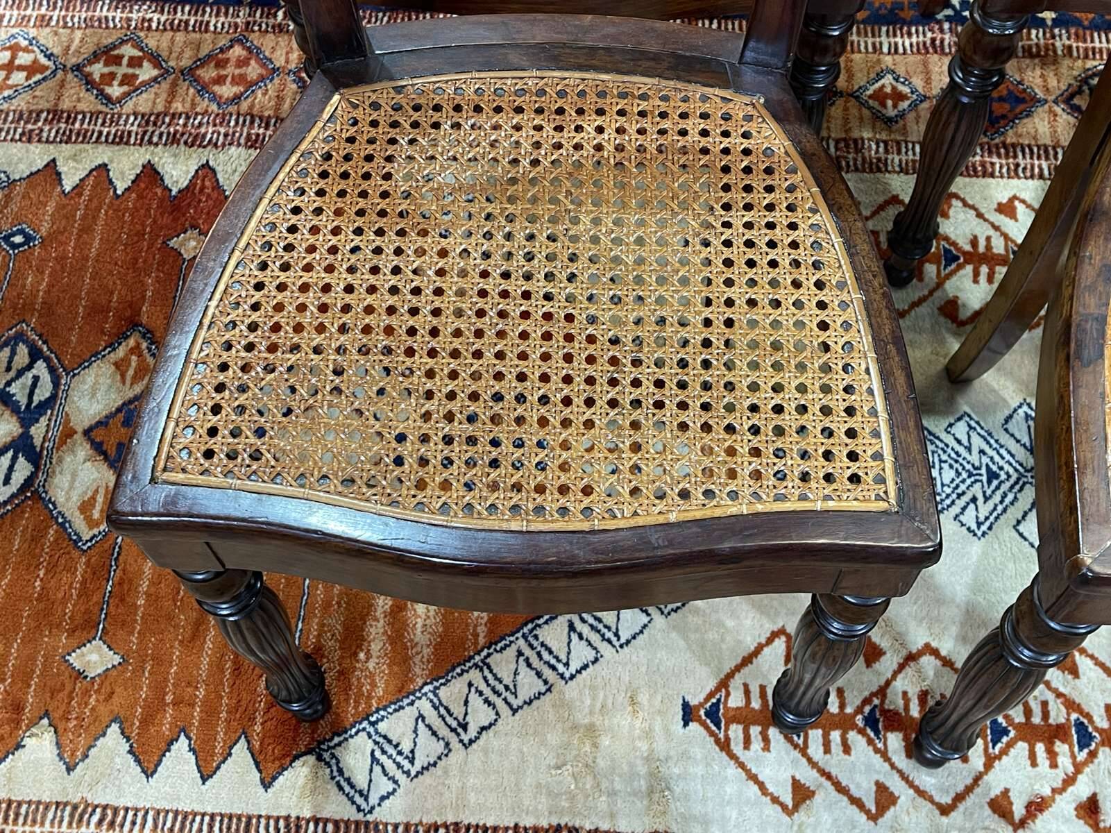 Set of 8 Louis Philippe 19th century mahogany chairs with caned seats