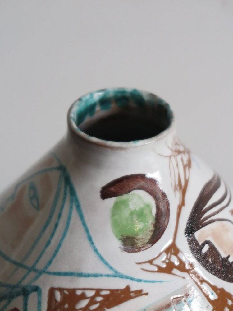 Italian Ceramic Vase by Elio Schiavon, 50s