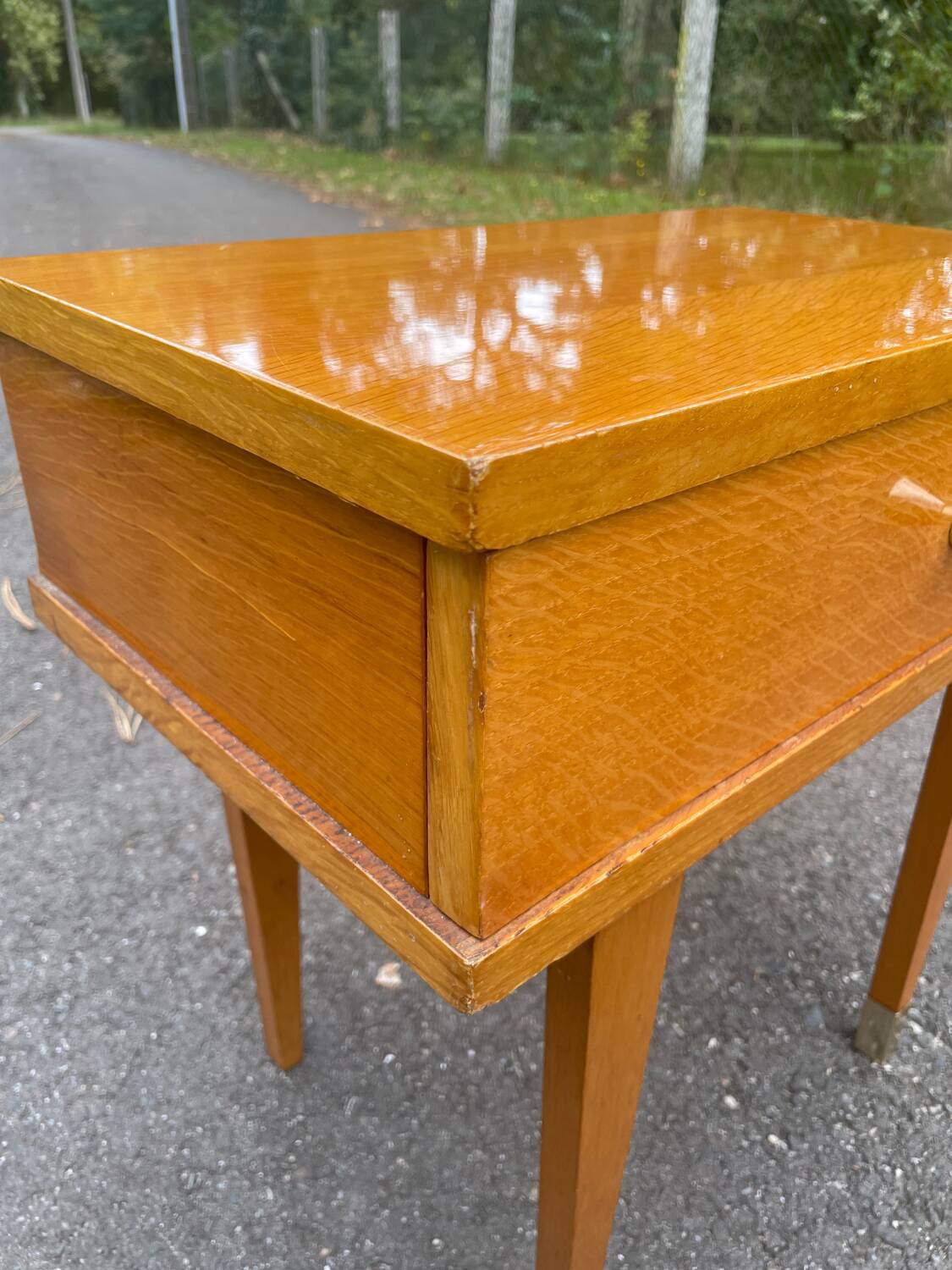 Bedside table with compass feet, 1960s