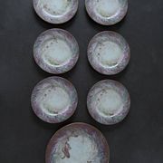 Assiettes à dessert porcelaine Daum et plat assorti