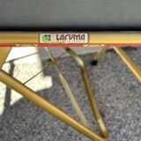 Set of 6 gold metal folding chairs