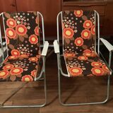 Set of 2 folding armchairs vintage camping