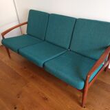 Magnus olesen 3-seater sofa in teak and fabric