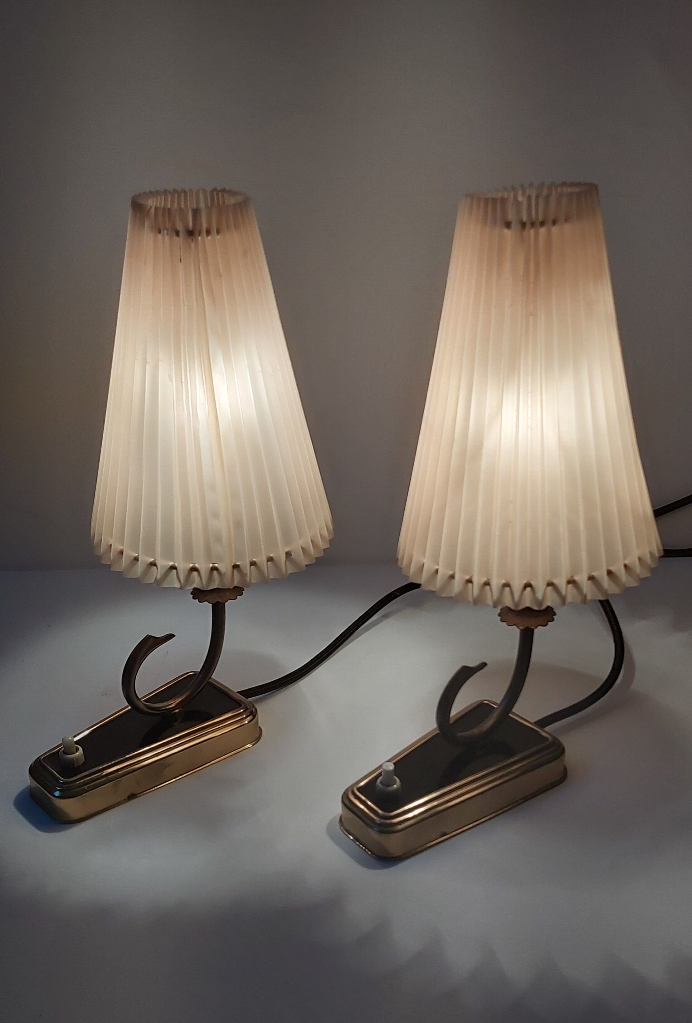Pair of bedroom lamps, Germany, 1950s