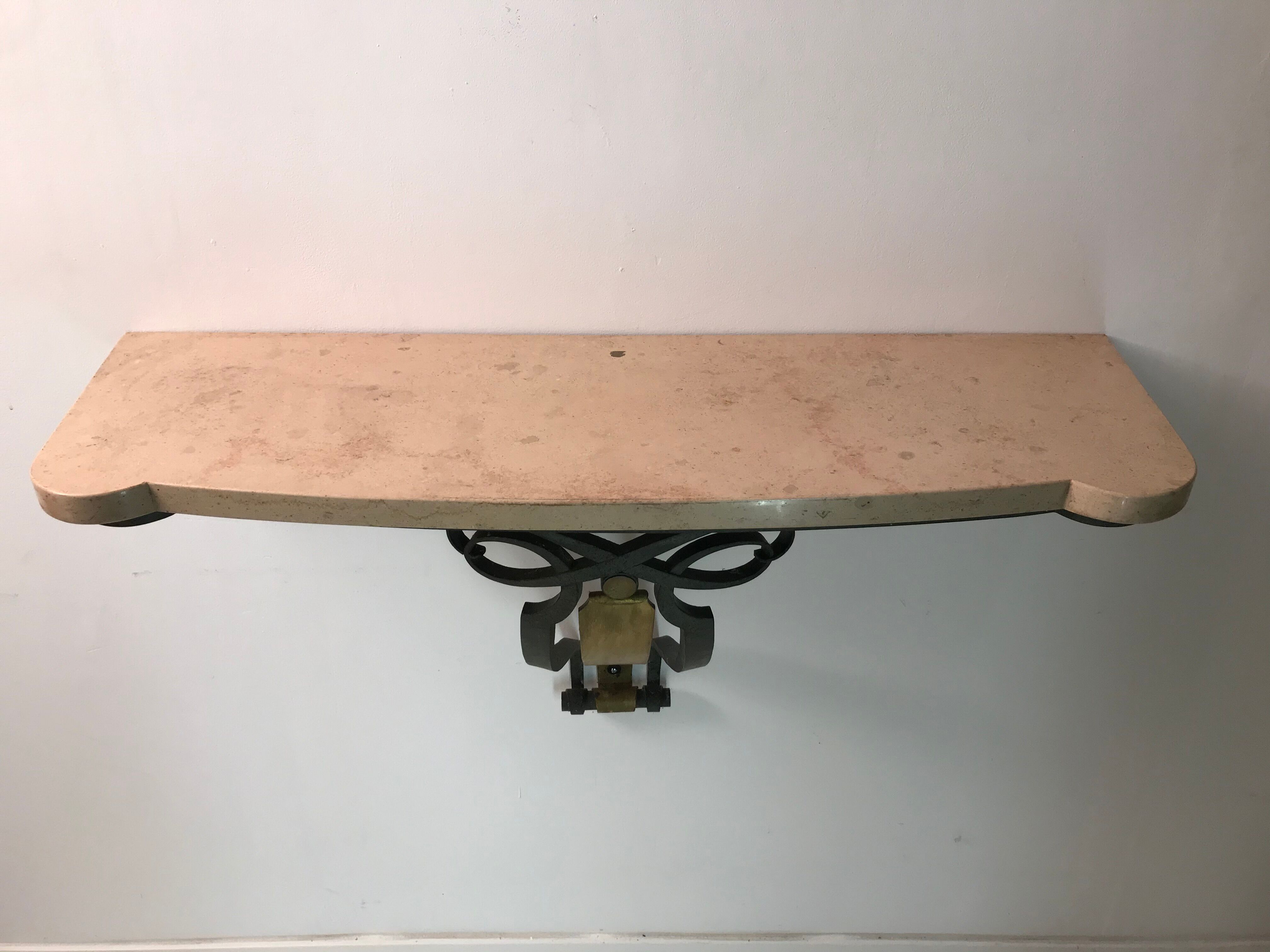 Wrought iron wall console