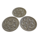 Lot de 3 assiettes à huitre