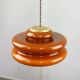 Mid-century italian brass and glass pendant lamp