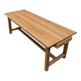 Table de ferme en chêne massif avec tiroir