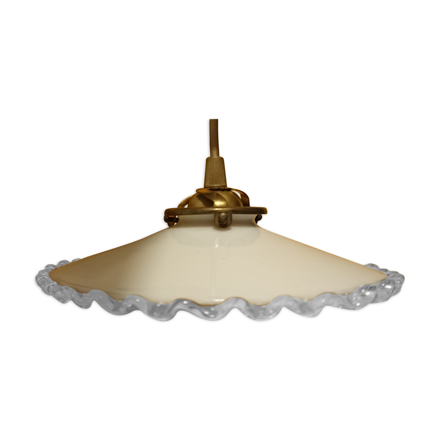 White corole glass pendant light 1940