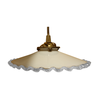 White corole glass pendant light 1940