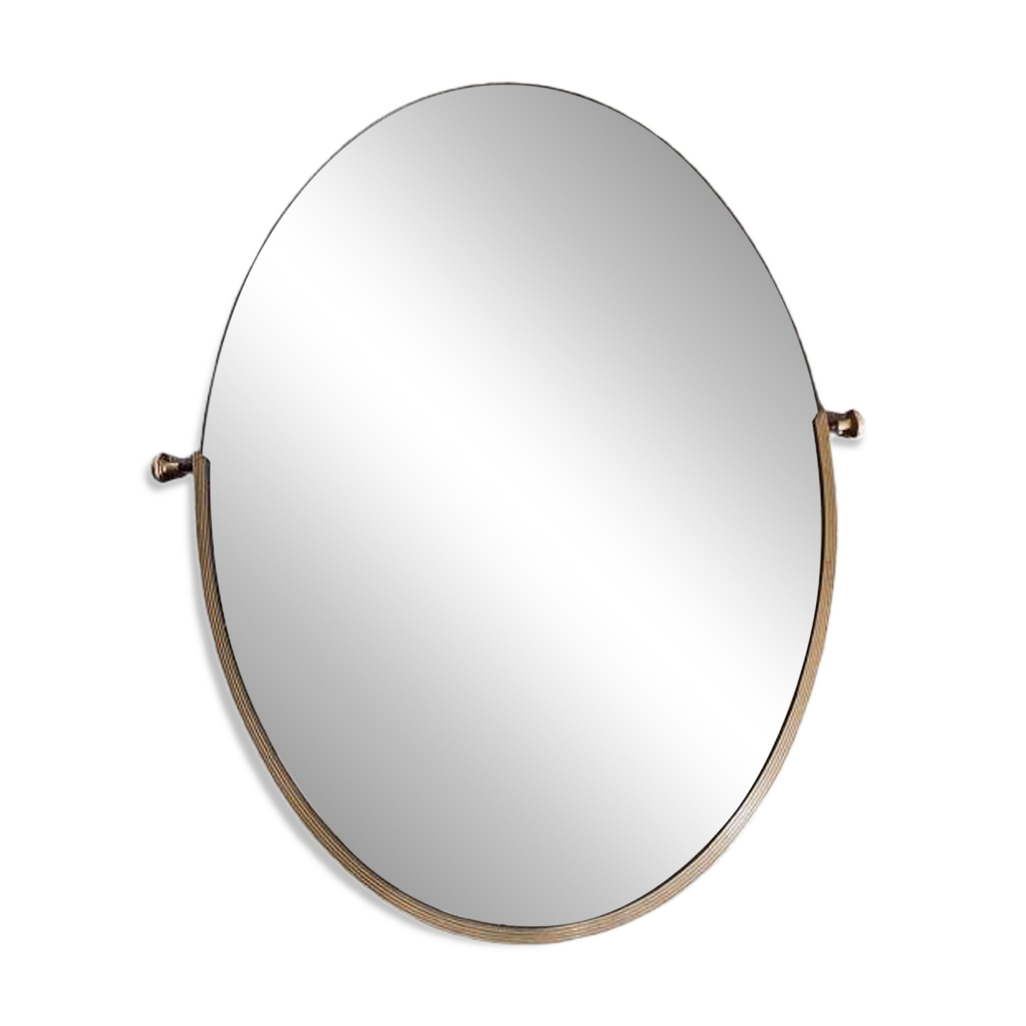 Oval brass mirror 70 x 50