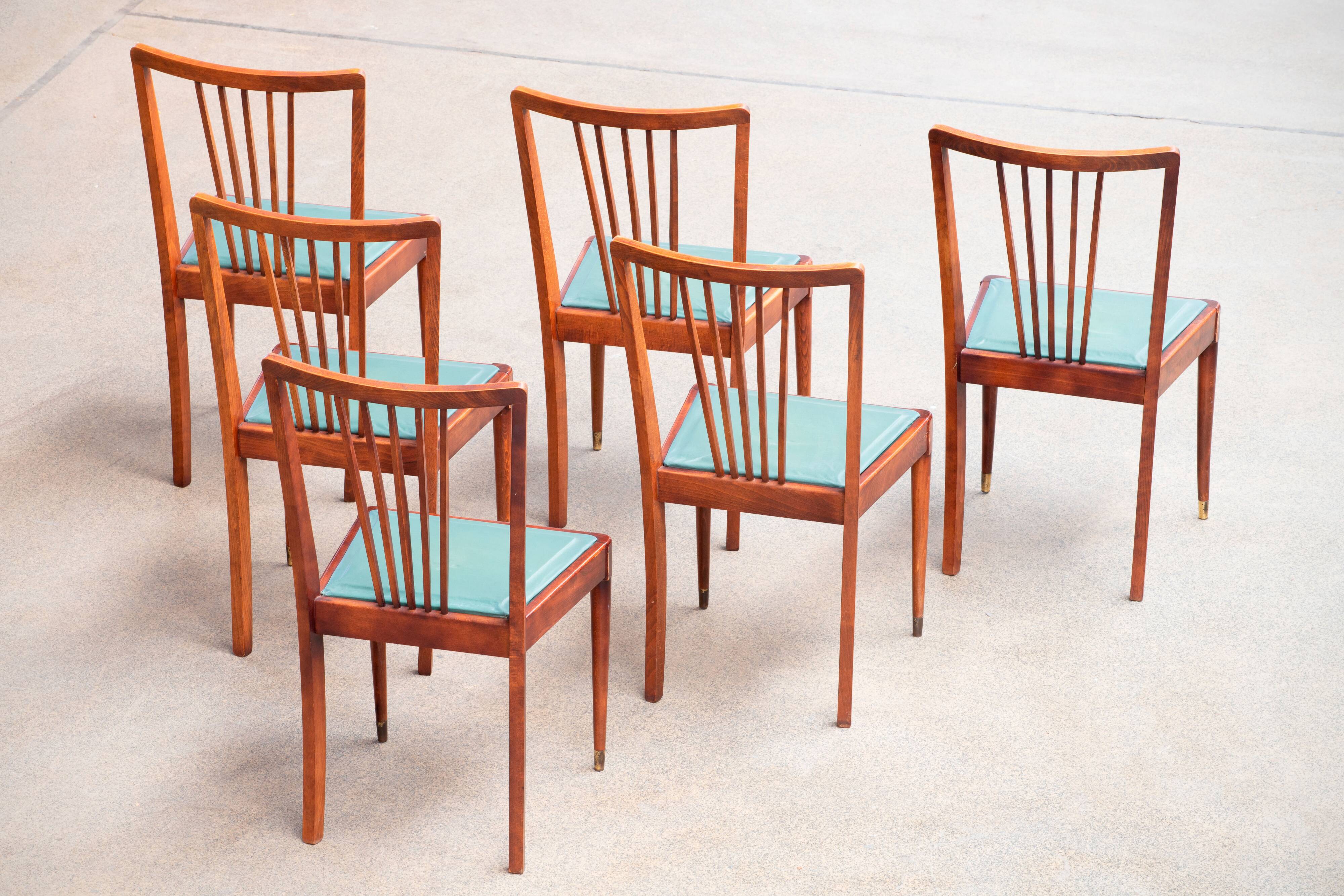 Serie de 6 chaises vintages 1950