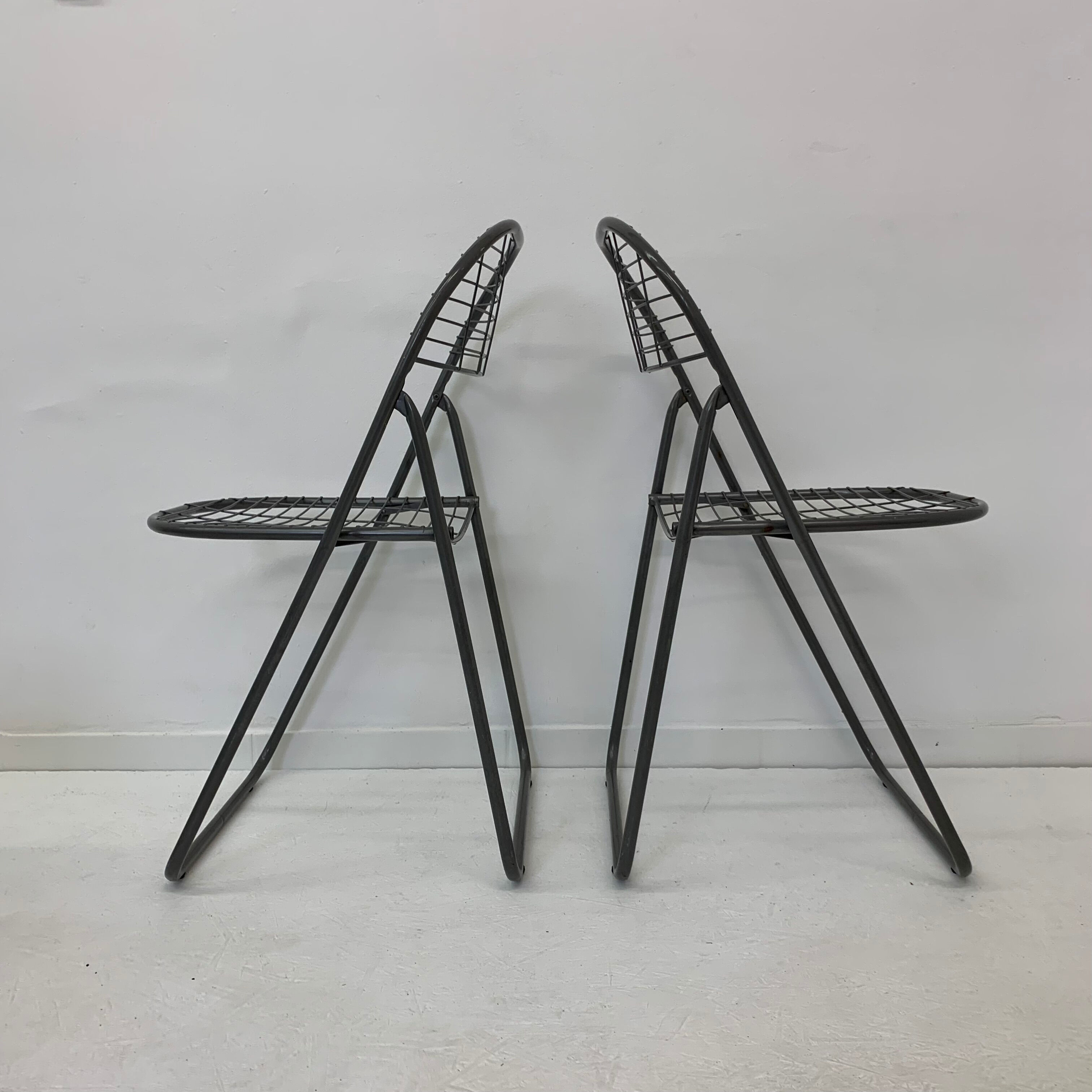 Ensemble de 2 chaises métalliques post-modernes par Niels Gammelgaard pour Ikea, années 1980