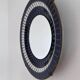 Vintage Danish round mosaic wall mirror, marked B. J. H. Moller, 1970s