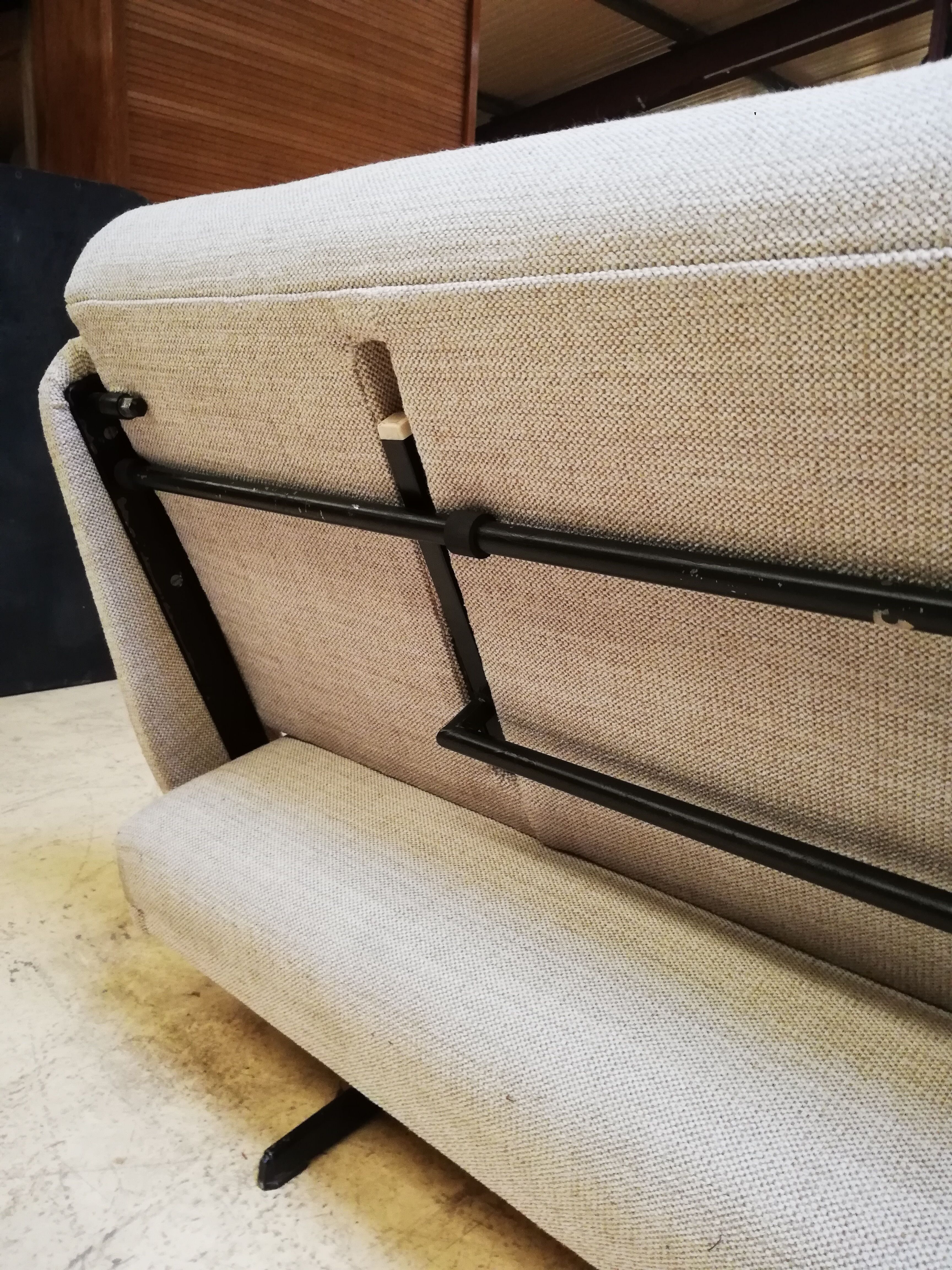 Large vintage convertible sofa bed, 70s, Czechoslovakia