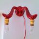Red Art Deco ceramic wall light