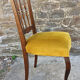 Pair of Louis Philippe chairs, wood and yellow ochre velvet, vintage, 60s