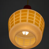 Suspension en verre rouge et jaune