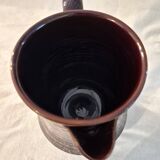 Vallauris ceramic coffee pot with brown and pink glaze A152-1