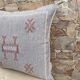 Housse de coussin en soie cactus gris : Coussin marocain tissé à la main