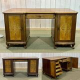 1950s English desk in walnut and oak