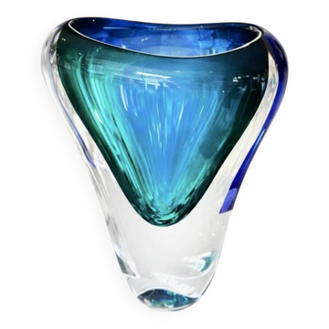 Art Deco crystal vase, Bohemian in modern shape - signed artcristal Bohémia 2
