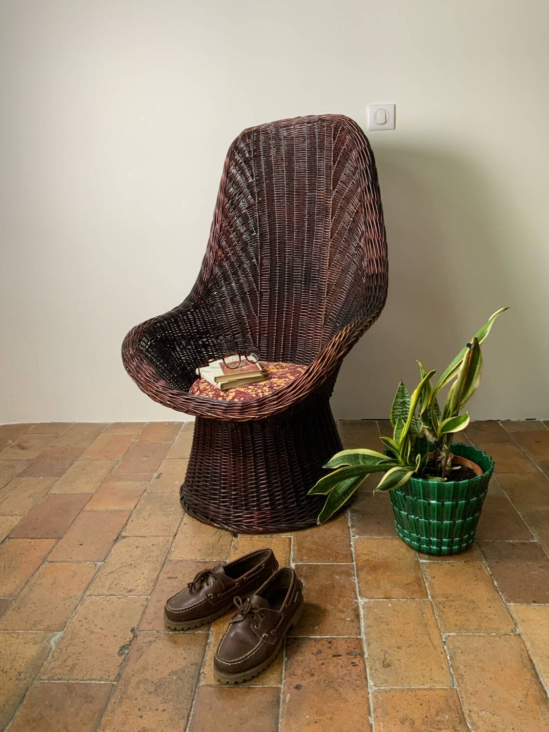 Mid-Century Wicker Armchair