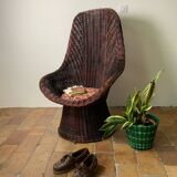 Mid-Century Wicker Armchair