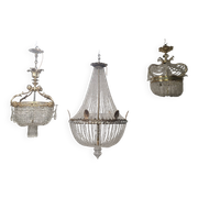 Lustre fin XIXÈME en cristal et bronze