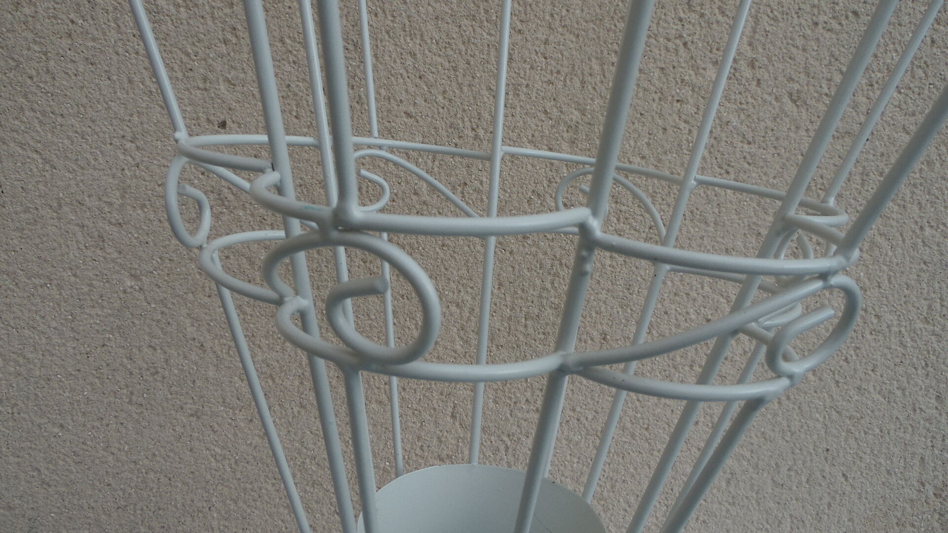 Porte parapluie metal forgé blanc